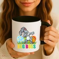 Egg Boss Dabbing Easter Bunny Coffee Mug thumb 3