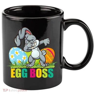 Egg Boss Dabbing Easter Bunny 11oz C Handle Ceramic Mug