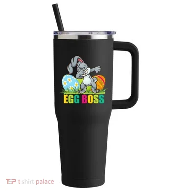 Egg Boss Dabbing Easter Bunny 40oz Vacuum Insulated Stainless Steel Travel Tumbler