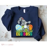 Egg Boss Dabbing Easter Bunny Sweatshirt thumb 2