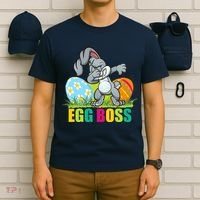 Egg Boss Dabbing Easter Bunny T-Shirt thumb 6