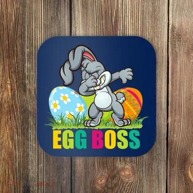 Egg Boss Dabbing Easter Bunny Coaster