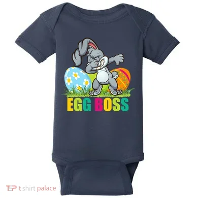 Egg Boss Dabbing Easter Bunny Baby Bodysuit