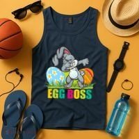 Egg Boss Dabbing Easter Bunny Tank Top thumb 4