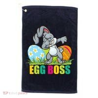 Egg Boss Dabbing Easter Bunny Golf Towel thumb 0