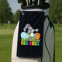 Egg Boss Dabbing Easter Bunny Golf Towel thumb 2