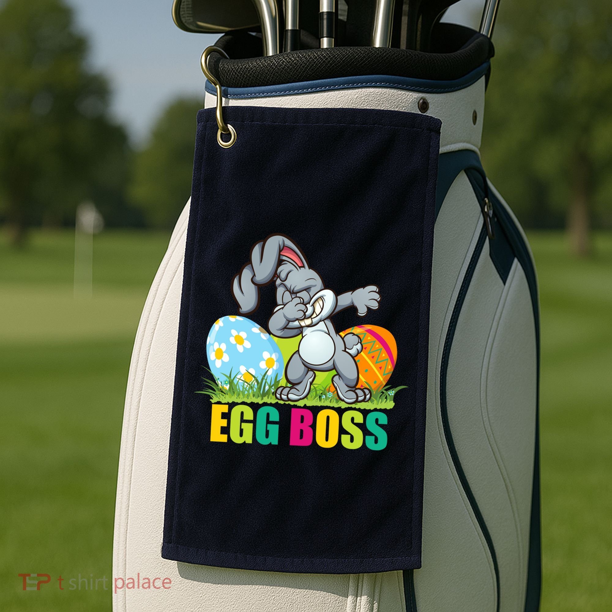 Egg Boss Dabbing Easter Bunny Golf Towel
