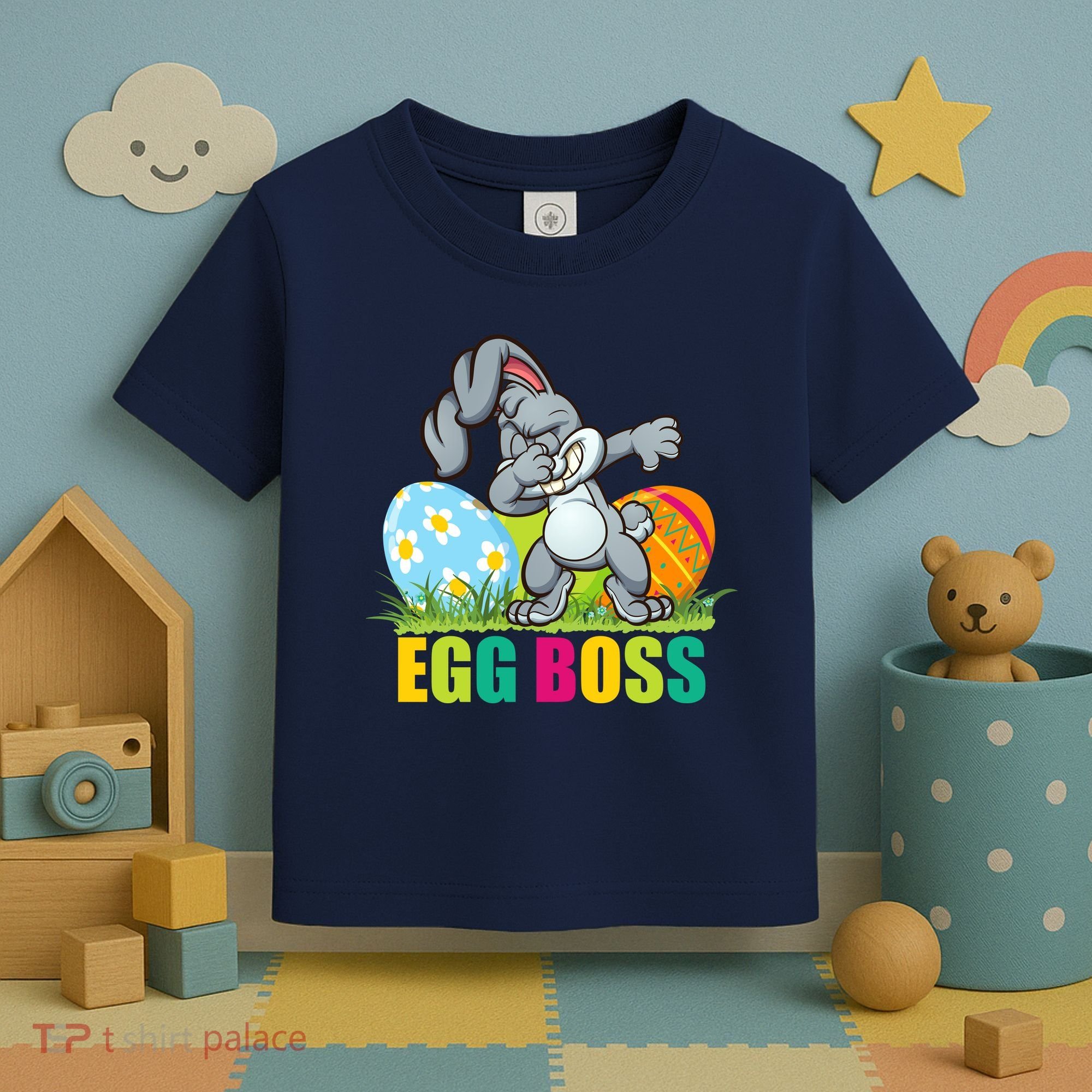 Egg Boss Dabbing Easter Bunny Toddler T-Shirt
