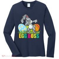 Egg Boss Dabbing Easter Bunny Women's Long Sleeve Shirt thumb 0
