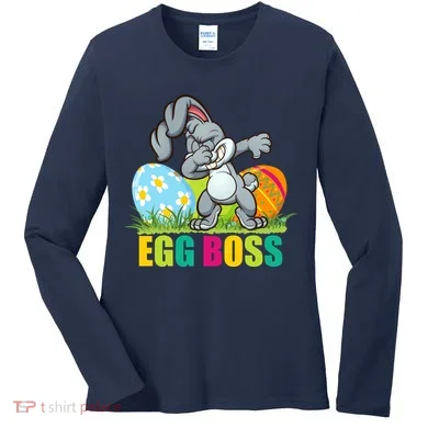 Egg Boss Dabbing Easter Bunny Women's Long Sleeve Shirt