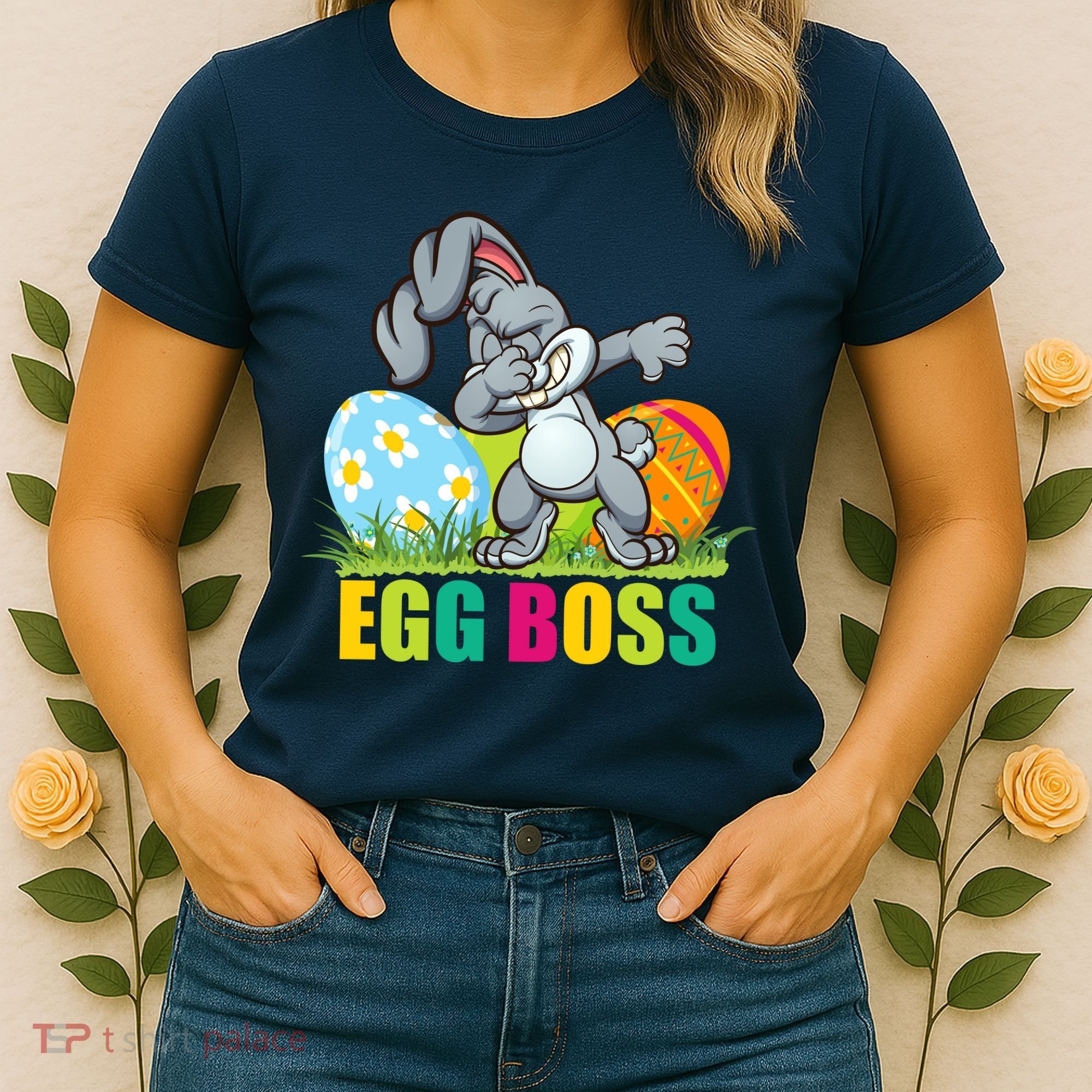Egg Boss Dabbing Easter Bunny Women's T-Shirt