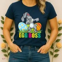 Egg Boss Dabbing Easter Bunny Women's T-Shirt thumb 2