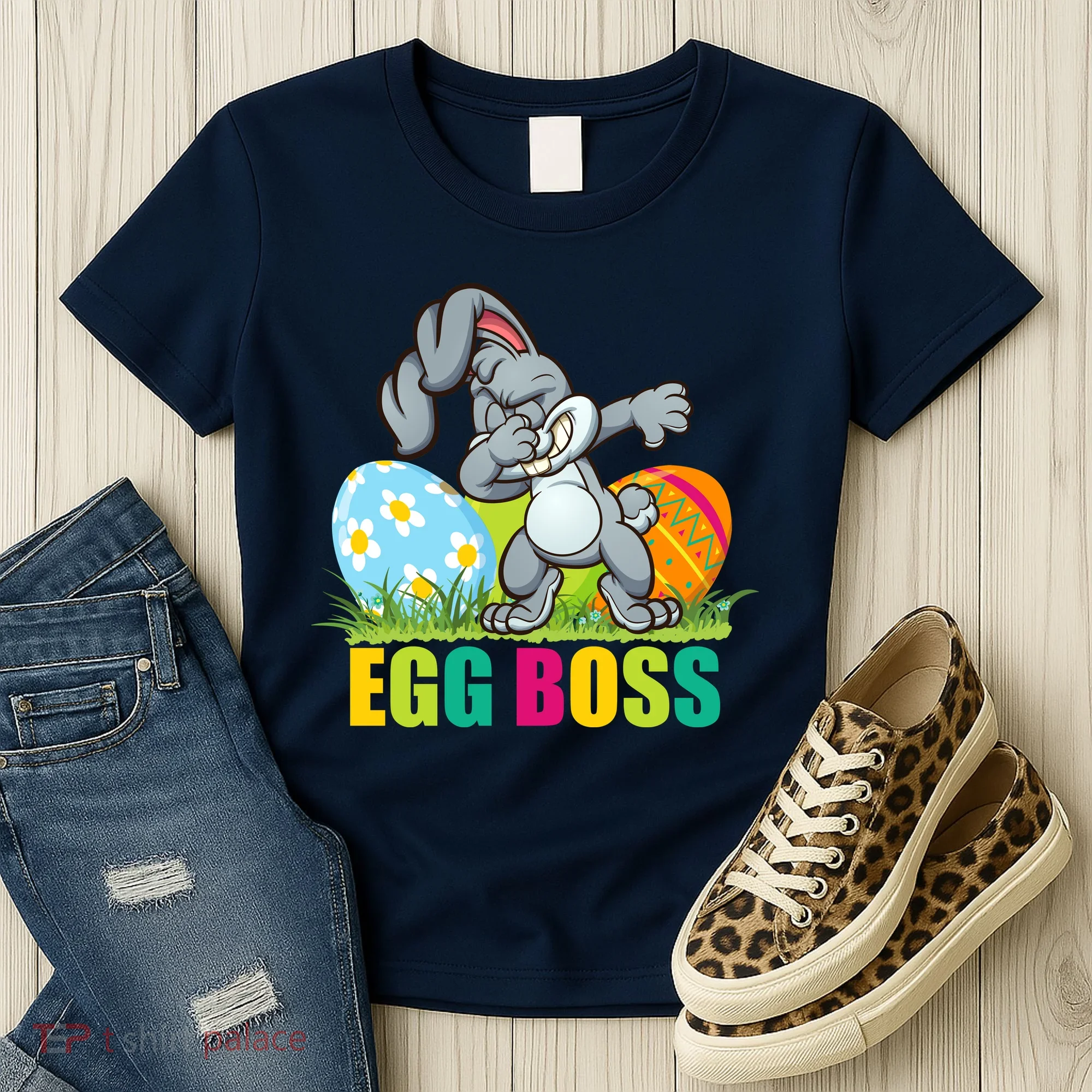Egg Boss Dabbing Easter Bunny Women's T-Shirt