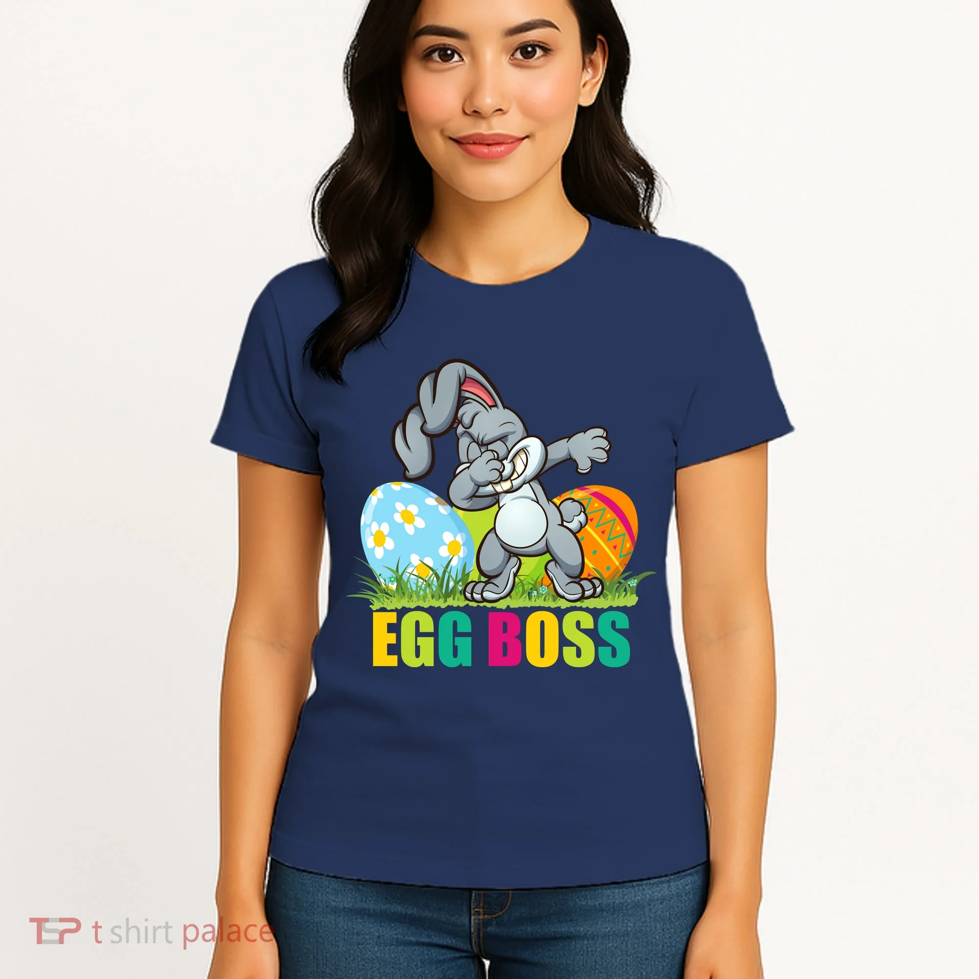 Egg Boss Dabbing Easter Bunny Women's T-Shirt