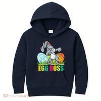 Egg Boss Dabbing Easter Bunny Kids Hoodie thumb 0