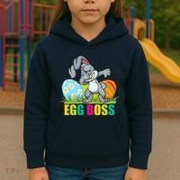 Egg Boss Dabbing Easter Bunny Kids Hoodie thumb 3