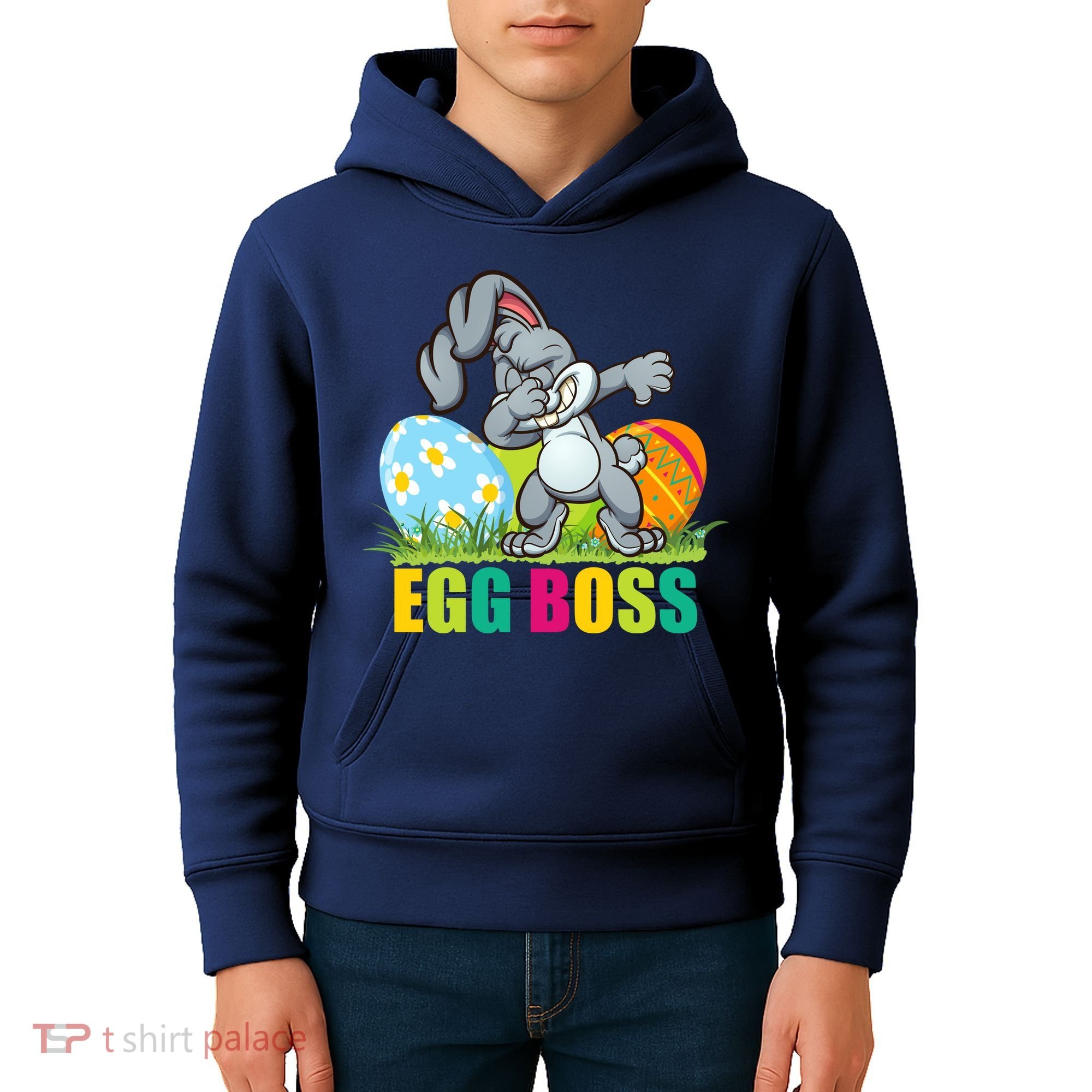 Egg Boss Dabbing Easter Bunny Kids Hoodie