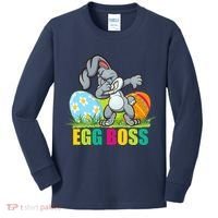 Egg Boss Dabbing Easter Bunny Kids Long Sleeve Shirt thumb 0