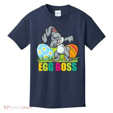 Egg Boss Dabbing Easter Bunny Kids T-Shirt