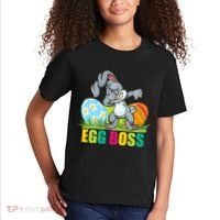 Egg Boss Dabbing Easter Bunny Kids T-Shirt thumb 2