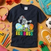 Egg Boss Dabbing Easter Bunny Kids T-Shirt thumb 3
