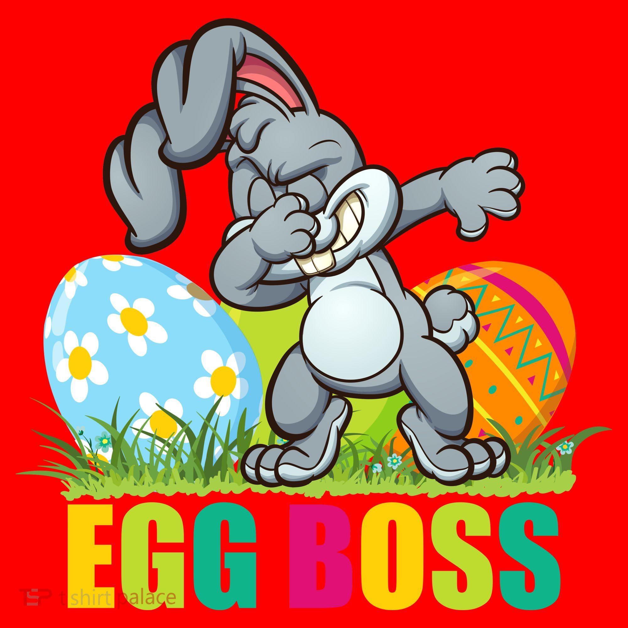 Egg Boss Dabbing Easter Bunny Santa Hat