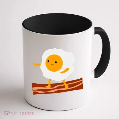 Egg Surfing On Bacon Coffee Mug back