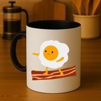 Egg Surfing On Bacon Coffee Mug thumb 4