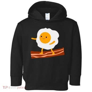 Egg Surfing On Bacon Toddler Hoodie