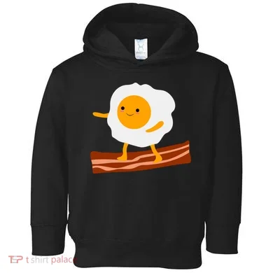 Egg Surfing On Bacon Toddler Hoodie