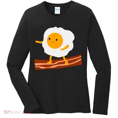 Egg Surfing On Bacon Women's Long Sleeve Shirt