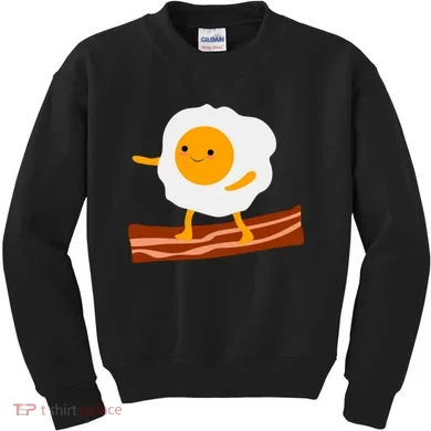 Egg Surfing On Bacon Kids Sweatshirt