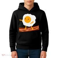 Egg Surfing On Bacon Kids Hoodie thumb 4