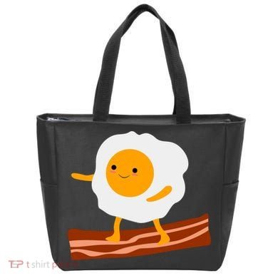 Egg Surfing On Bacon Tote Bag