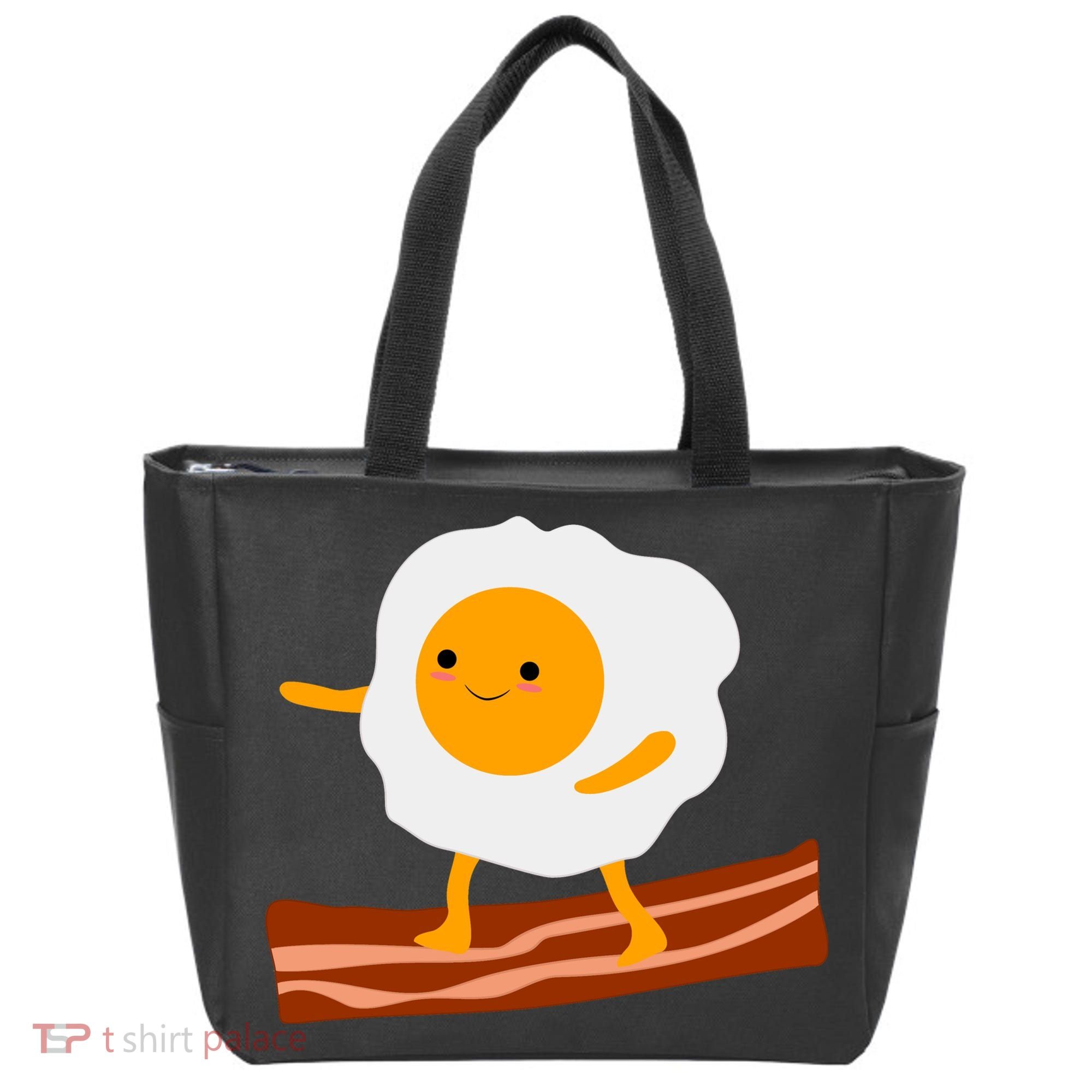 Egg Surfing On Bacon Tote Bag