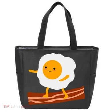 Egg Surfing On Bacon Tote Bag