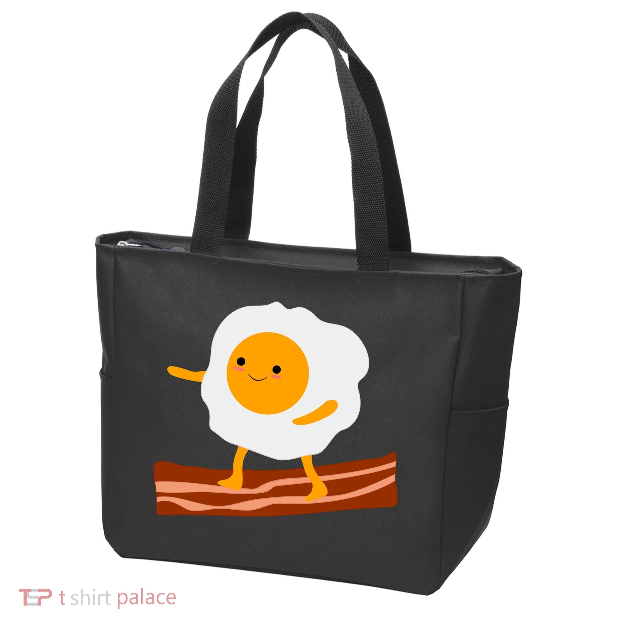 Egg Surfing On Bacon Tote Bag
