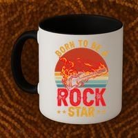 Electric Guitar Guitarist Rock _ Born To Be A Rock Star Coffee Mug thumb 2