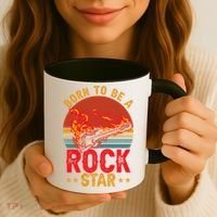 Electric Guitar Guitarist Rock _ Born To Be A Rock Star Coffee Mug thumb 3
