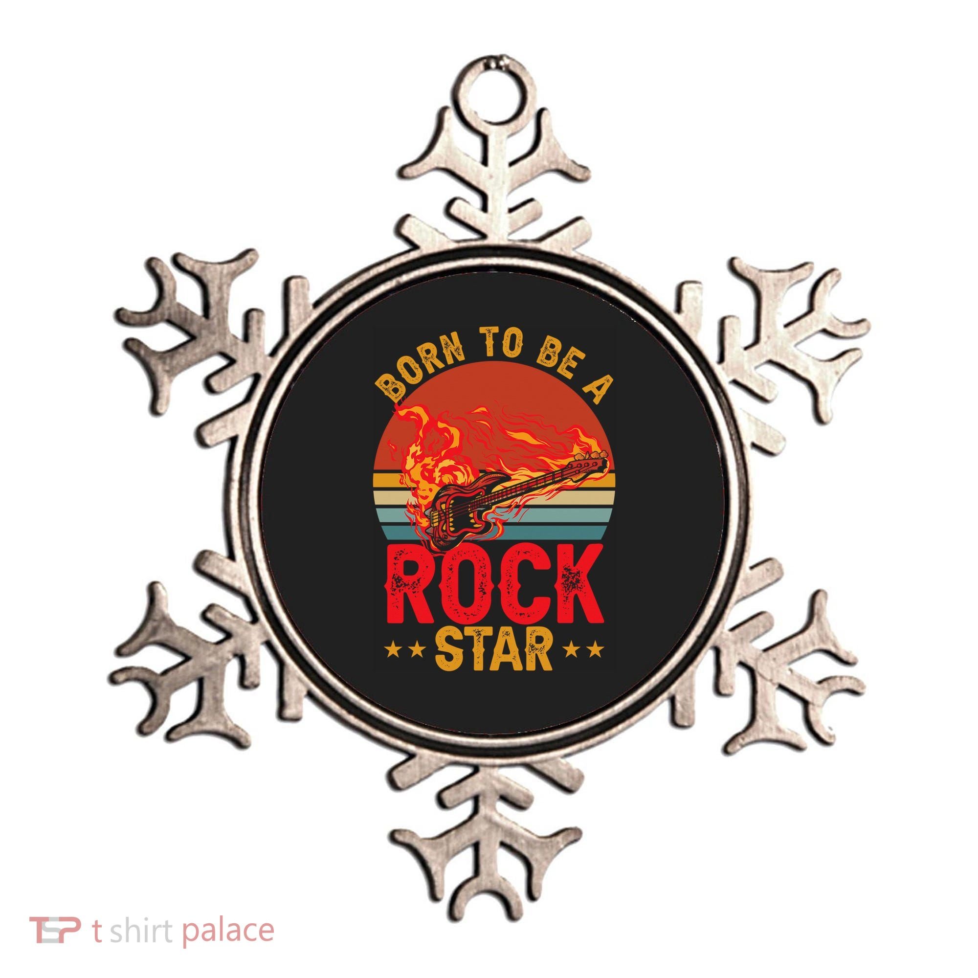 Electric Guitar Guitarist Rock _ Born To Be A Rock Star Ornament