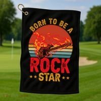 Electric Guitar Guitarist Rock _ Born To Be A Rock Star Golf Towel thumb 1