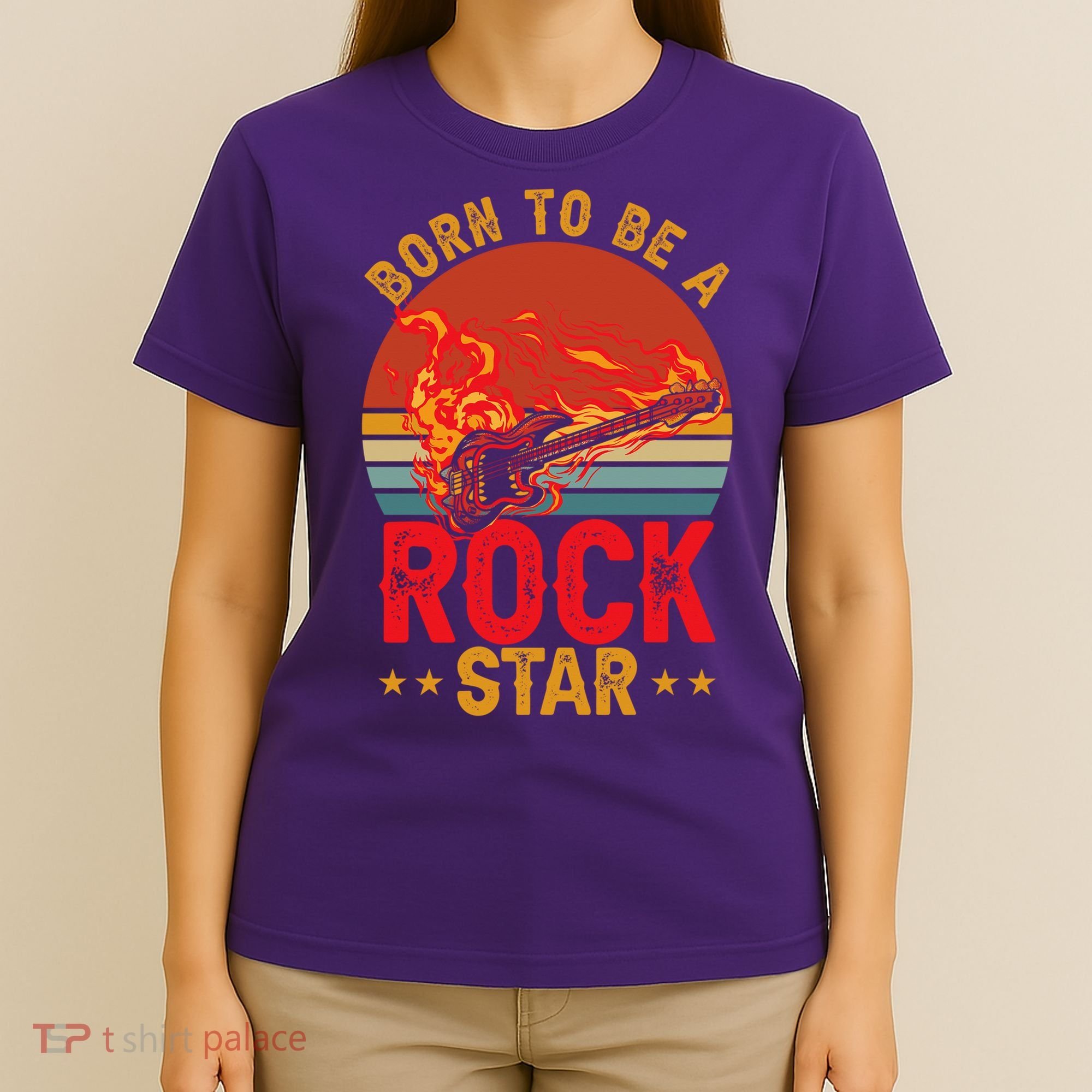 Electric Guitar Guitarist Rock _ Born To Be A Rock Star T-Shirt