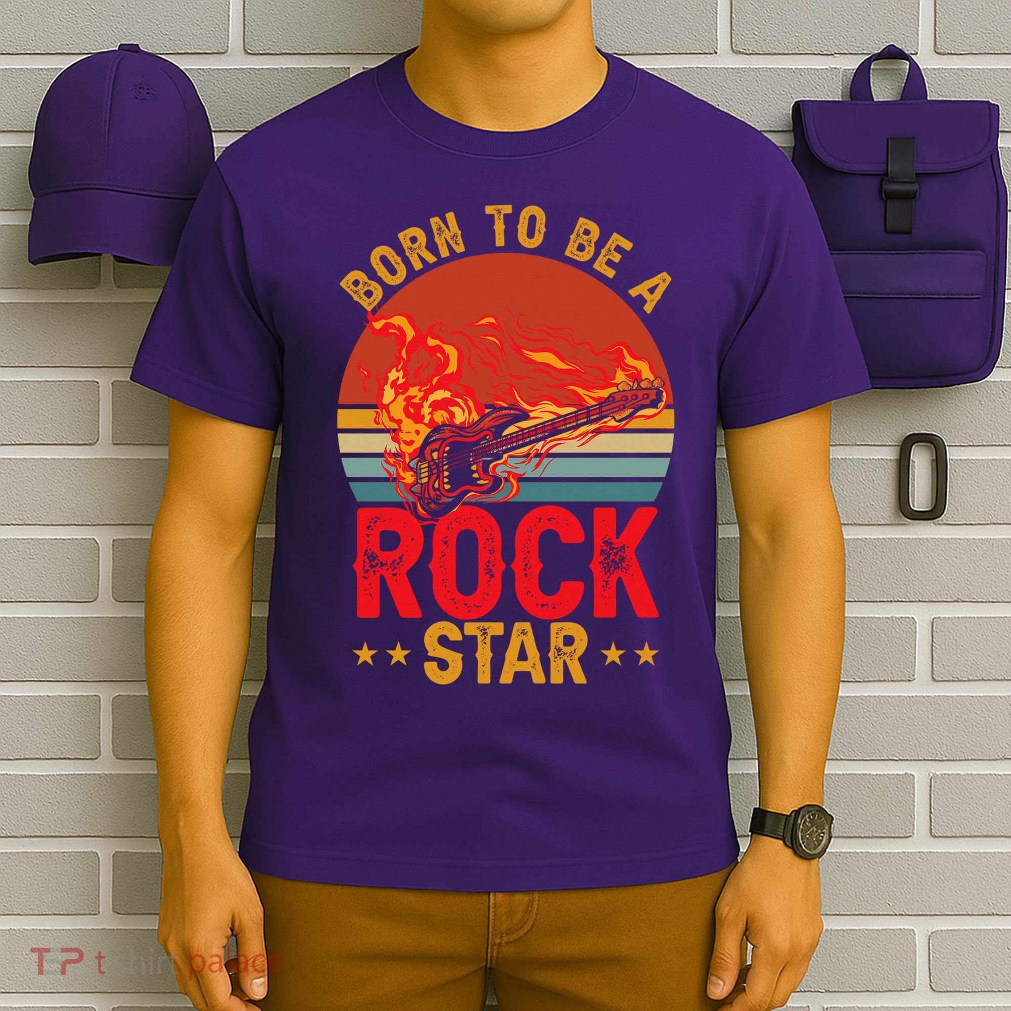 Electric Guitar Guitarist Rock _ Born To Be A Rock Star T-Shirt