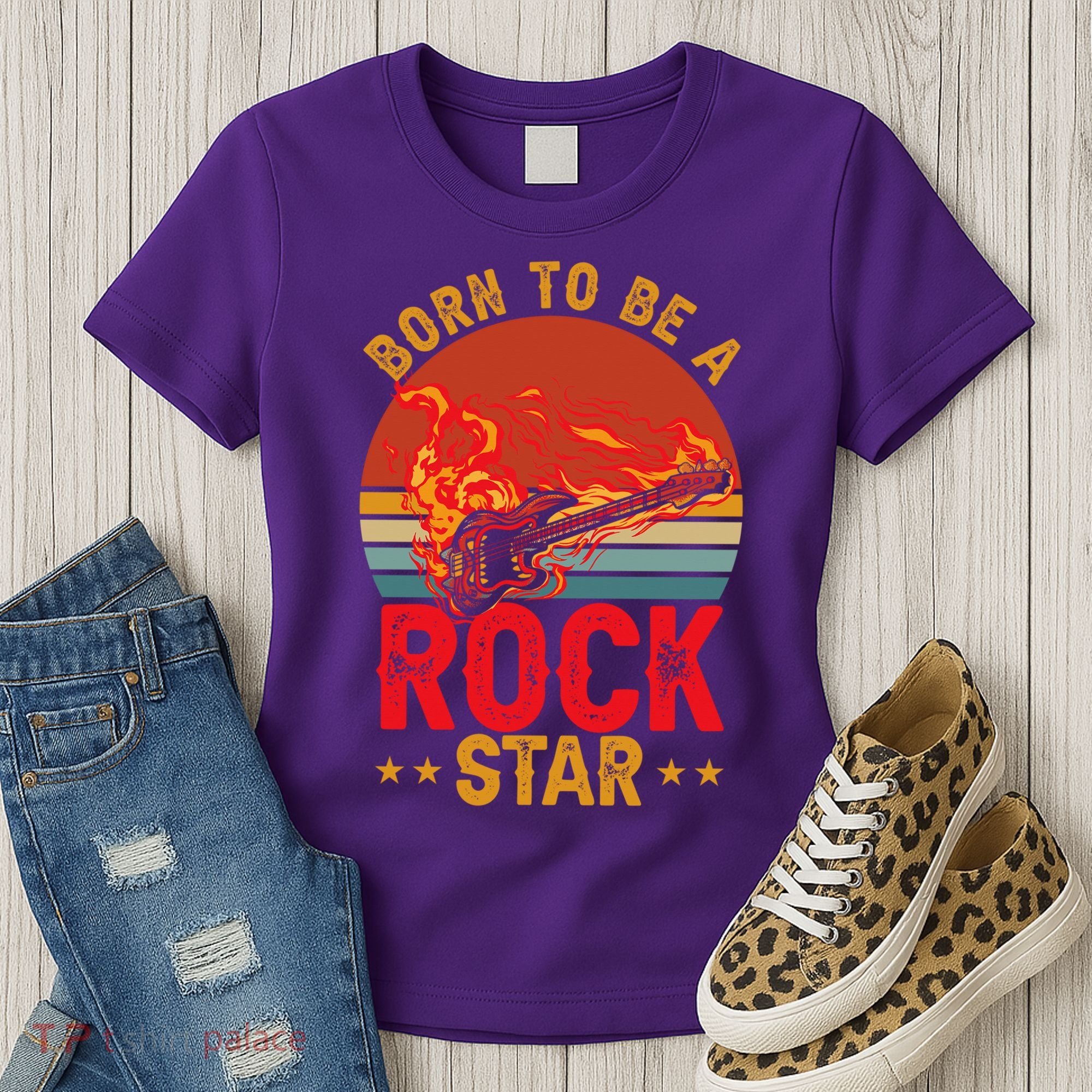 Electric Guitar Guitarist Rock _ Born To Be A Rock Star Women's T-Shirt