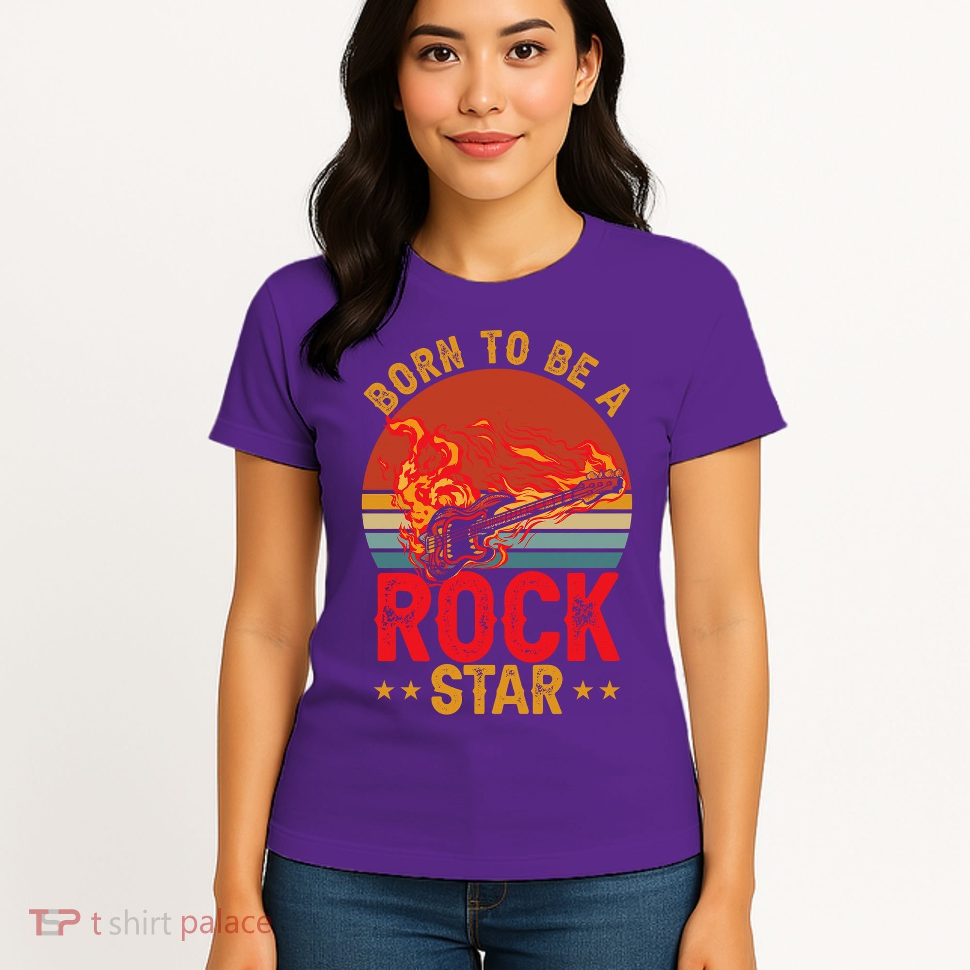 Electric Guitar Guitarist Rock _ Born To Be A Rock Star Women's T-Shirt