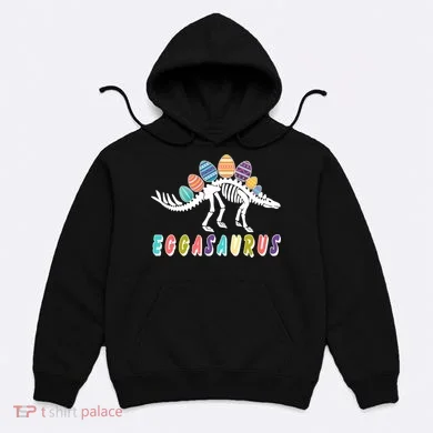Eggasaurus Dino Stegosaurus Easter Egg Dinosaur Hoodie