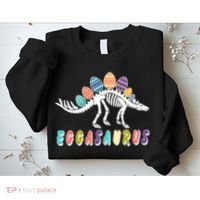Eggasaurus Dino Stegosaurus Easter Egg Dinosaur Sweatshirt thumb 2