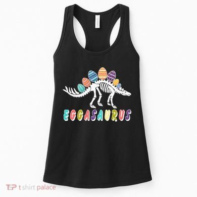 Eggasaurus Dino Stegosaurus Easter Egg Dinosaur Women's Tank Top