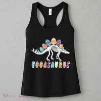 Eggasaurus Dino Stegosaurus Easter Egg Dinosaur Women's Tank Top thumb 3