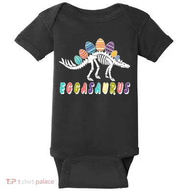 Eggasaurus Dino Stegosaurus Easter Egg Dinosaur Baby Bodysuit